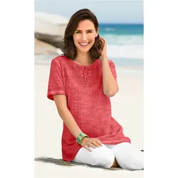 Baumwoll-Bluse in koralle in Größe 38 von DW-Shop, Koralle, 38