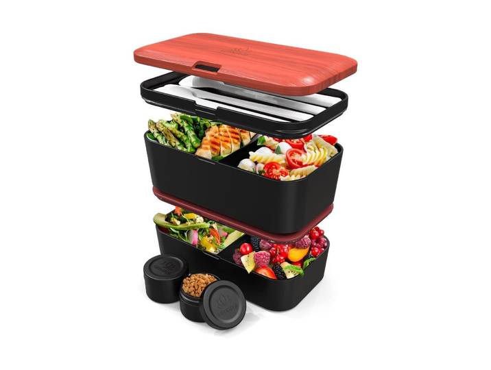 Lunchbox Umami Nestable , rosa (rosa, schwarz), Lebensmittelaufbewahrungsbehälter, Lunchbox