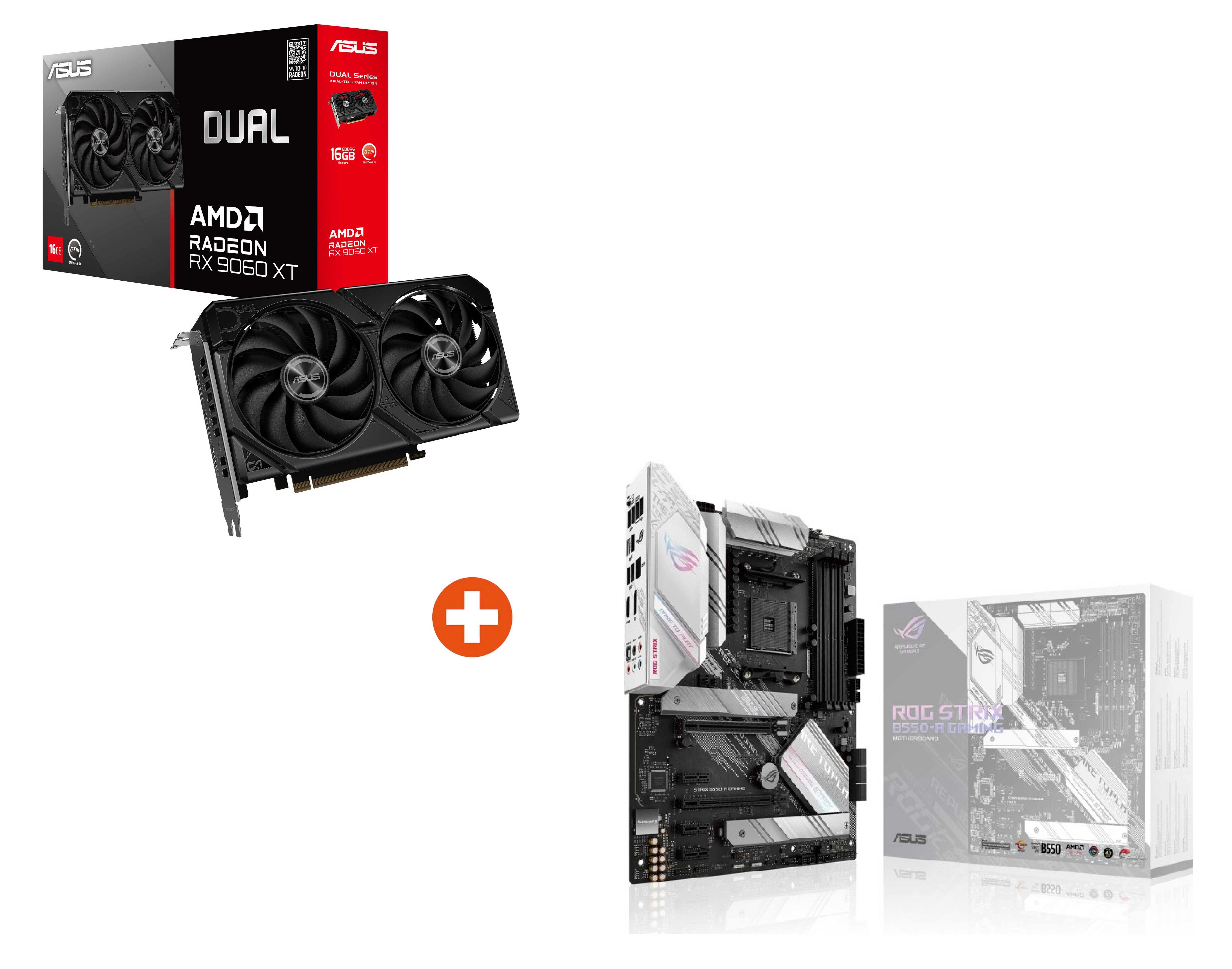 ASUS LEVEL UP #10 Bundle (DUAL-RX9060XT + ROG STRIX B550-A GAMING)