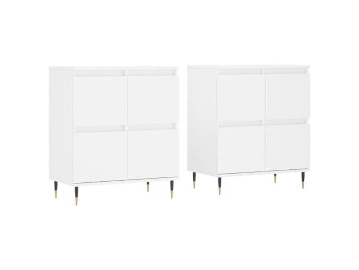 GHVBNMF Sideboard 2er Set Weiß 120x35x70 cm Kommode Holzwerkstoff Zeitlose Anrichte für Wohnzimmer und Flur, viel Stauraum mit robuster Ablage für Dekoration und Fotos