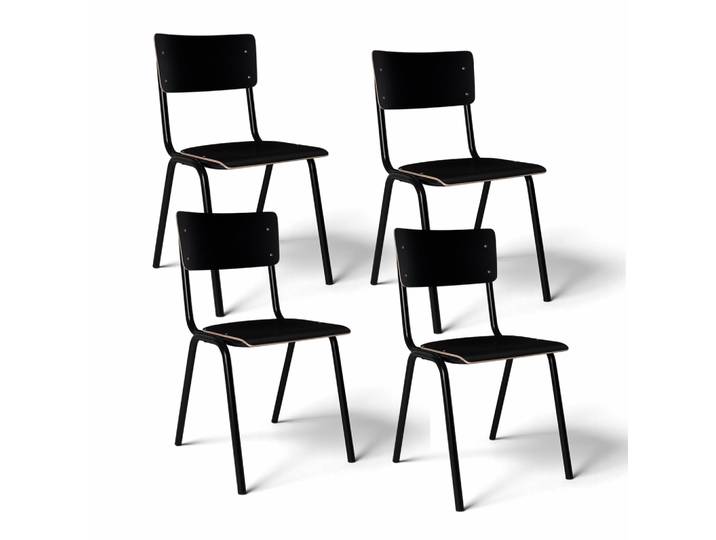 HPL Stuhl Zuiver Back to School - 4er Set Schwarz, Neu - Perfekt für komfortables Sitzen