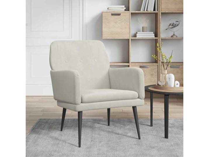 vidaXL Sessel vidaXL Sessel Creme 62x79x79 cm Samt