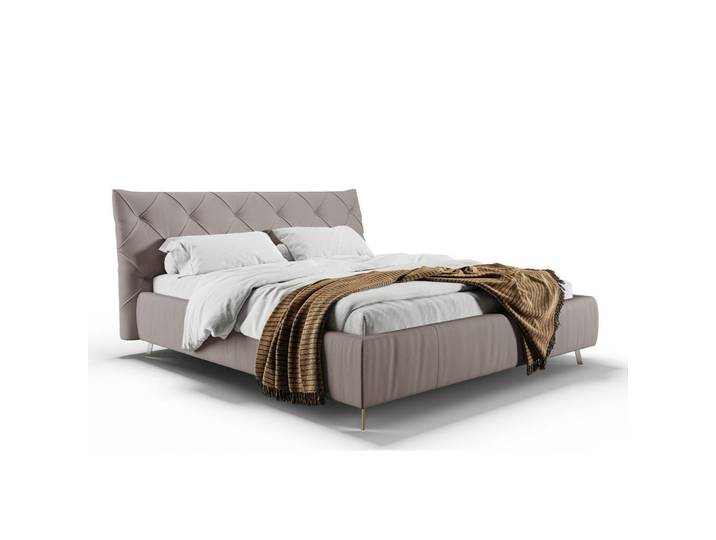 Kawola Polsterbett Anny Grau Leder, 200x200 cm, Schlafzimmer, Bett, Polsterbetten