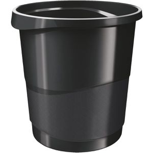 Esselte Papierkorb 623952 Vivida, schwarz, rund, aus Kunststoff, 14 Liter