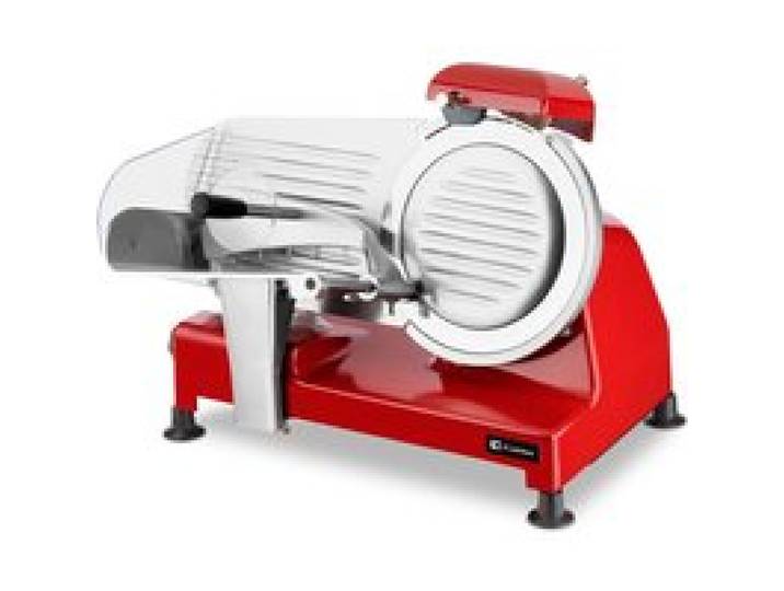 Trancheuse électrique CATLER FS 9020 - Jambon - Fromage - Disque de coupe 195 mm - Épaisseur réglable 1-12 mm - Rouge