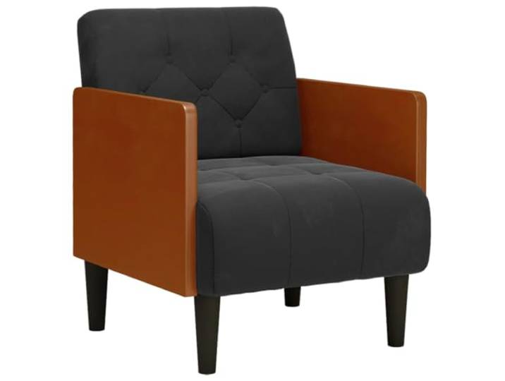 Heofavd Sessel mit Armlehnen Samt Polstersessel Schwarz 55 cm