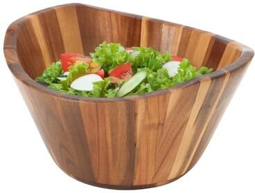 MegaChef 11.75 Inch Acacia Large Wood Deep Salad Serving Bowl