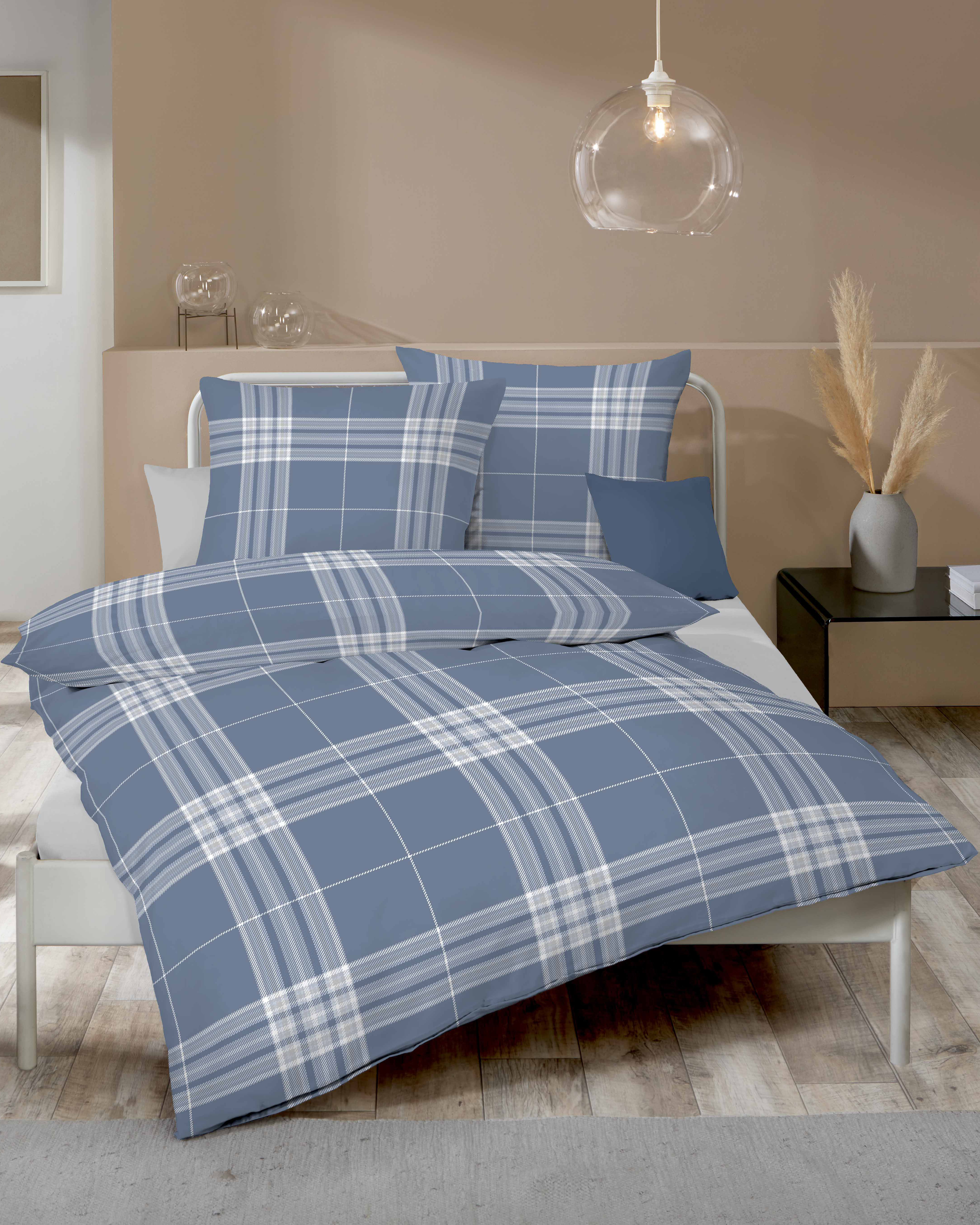 Bettwäsche KAEPPEL "Pure", blau, B/L: 135cm x 200cm, Edel-Köper-Flanell, B/L: 80cm x 80cm, 2 Stk., Edel-Köper-Flanell, Obermaterial: 100% Baumwolle, Bettwäsche, Bettwäsche blau B/L: 135cm x 200cm, Edel-Köper-Flanell, B/L: 80cm x 80cm, 2 Stk.