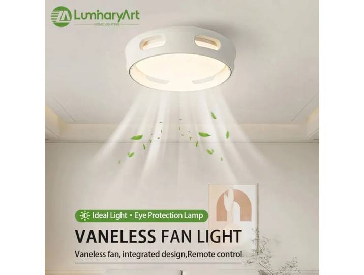 LED ventilateur de plafond lumière Invisible ventilateur sans ventilateur ventilateur de Circulation d'air télécommande gradation fort vent silencieux maison ventilateur éclairage