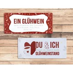 Schild Glühwein weiß