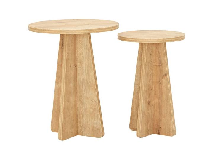 Beistelltisch 2er-Set Yasam eiche Melamin B 40 H 50 cm - Beistelltisch 2er-Set