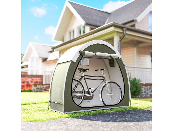 Outsunny Tente à Vélo Portable 2 Vélos Imperméable Vert