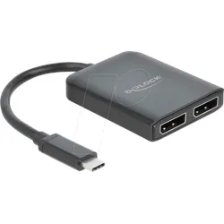 DELOCK 87754 - Splitter USB-C Stecker > 2 x DP Buchse DP-Alt Mode VXP