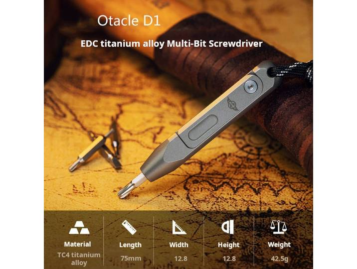 OLIGHT Otacle D1 Outil multifonction portable en alliage de titane CT4 pour extérieur, tournevis double embout, outil porte-clés