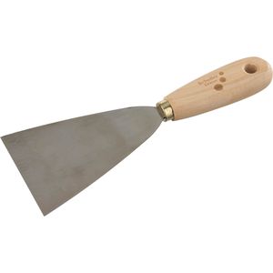 Schuller Spachtel 50006, Breite 80mm, Malerspachtel aus Edelstahl, mit Holzgriff