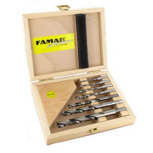 Famag Bohrer 1597.507, HSS-Spiralbohrer, 7-teiliges Set, 3-12 mm, Holzbohrer