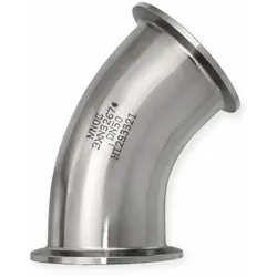 Clampbogen 45  beidseitige Clamp-Kupplung nach DIN 32676  Edelstahl 1.4404 - DN40 x 50,5 mm