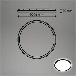 Briloner, Deckenleuchte, Bad LED Deckenleuchte, Schwarz, IP44, LED / 18W (2400 lm)