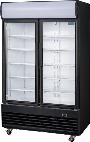 Polar G-Serie Kühlvitrine mit Schwenktür und Leuchtkasten 950Ltr Schwarz