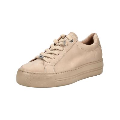 Plateausneaker PAUL GREEN "Paul Green Sneaker Nubukleder", Damen, Gr. 41, beige, Nubukleder, Schuhe Plateausneaker