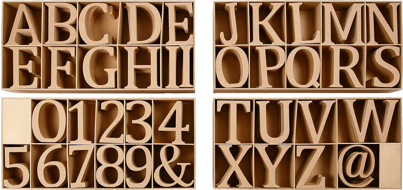 Persen Verlag Buchstaben und Zahlen, 8 cm, MDF, 240 Stück