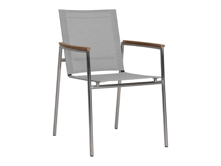 Zebra Hugo Sessel Edelstahl Rundrohr Batyline shell grey,