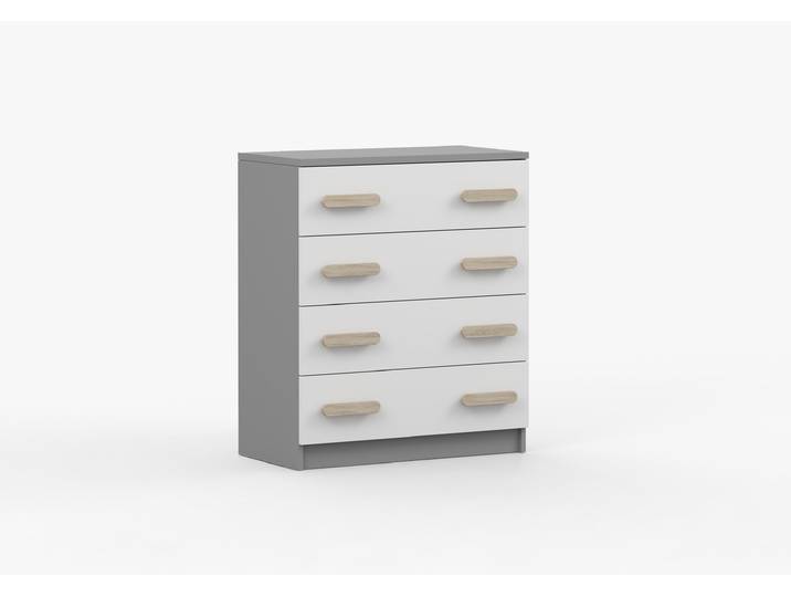 Kommode JONAS II 02 80 cm Grau Weiß Sonoma Eiche