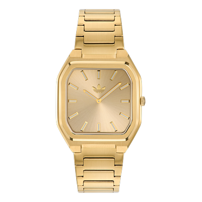 Quarzuhr ADIDAS ORIGINALS "CITY TECH SQUARE", gold (goldfarben, champagnerfarben, goldfarben), Armbanduhren, Herren, Quarzuhr, Armbanduhr, Damenuhr, Herrenuhr, Edelstahlarmband, analog