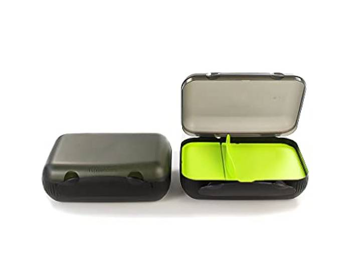Tupperware 16274 to Go Lunch Box 2 Stück Lunchbox mit Trennwand, Schwarz/Limettengrün (1er Pack)