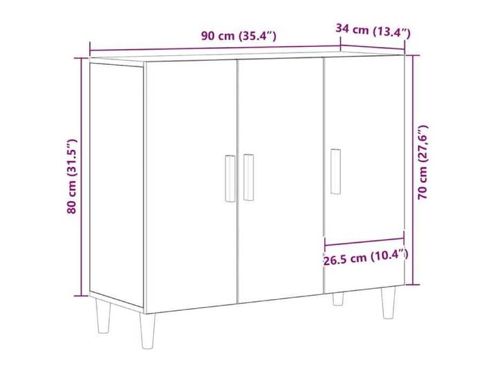 Buffet bahut Placard de rangement - Noir Buffet - Chêne noir - 90x34x80 cm - bois d'ingénierie - 955509371