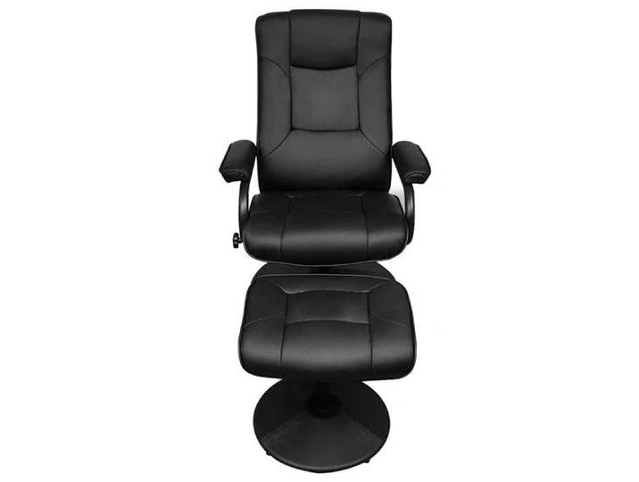 Noir Chaise confortable LEMON Fauteuil TV avec repose-pied Noir Similicuir Pour maison/bureau_20410