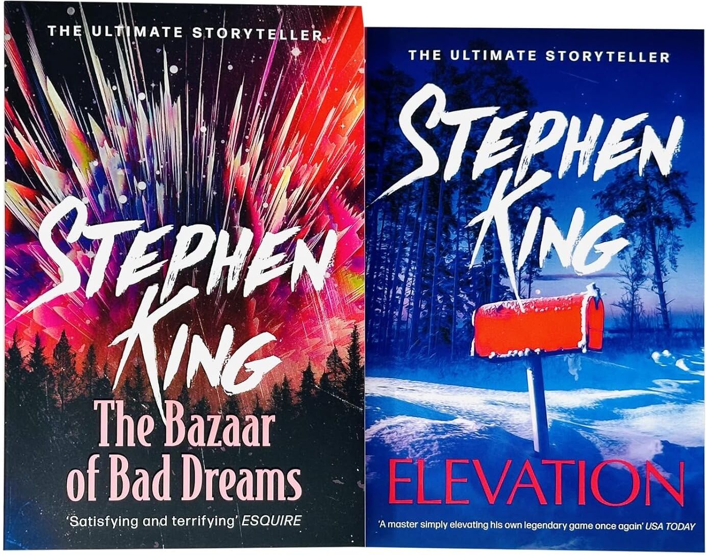Hodder & Stoughton Stephen King 2 Book Collection Set - The Bazaar of Bad Dreams & Elevation - Paperback - Horror & Suspense Short Stories,