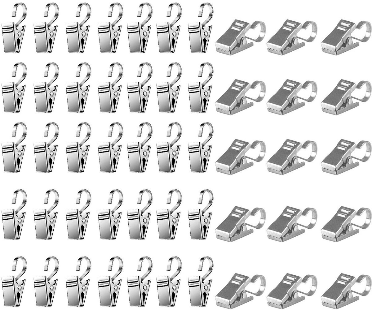 Dailygoods Gordijnclips 100 stuks - Metalen klemhaken voor woondecoratie en lichtkettinghangers - Roestwerend