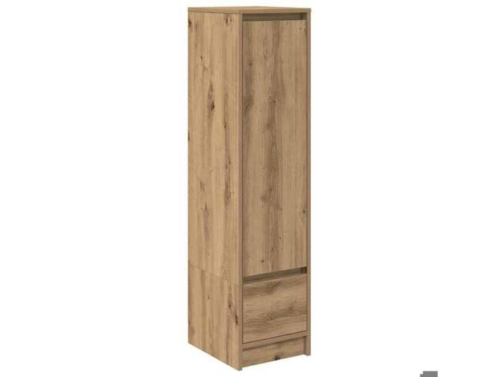 Enfilade/Bahut/Vitrine - Rustique - Buffet haut chêne artisanal 29 5 x 34 x 119 5 cm bois d'ingénierie @356517