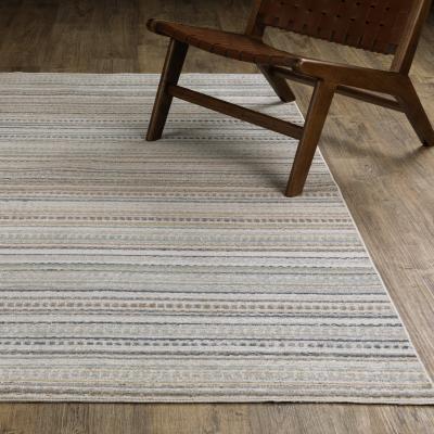 ROW Cavett Textural Geometric Striped Beige/ Multi Area Rug