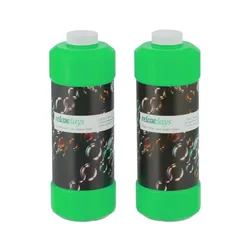 Relaxdays Seifenblasen Nachfüllflasche 1l 2er Set Grün,Schwarz