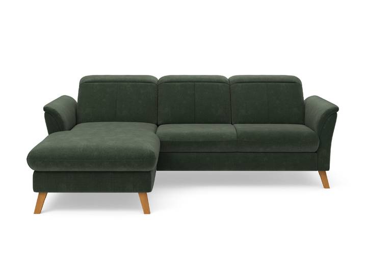 Ecksofa, Strukturstoff, Grün (Jungle) 245×91×178 cm, Relax-Funktion wahlweise, Modern, SIT & MORE