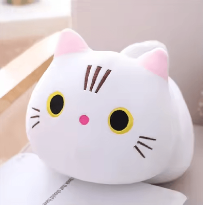 Inspire Essentials CuddlePaws Soft Cat Plush Pillow white