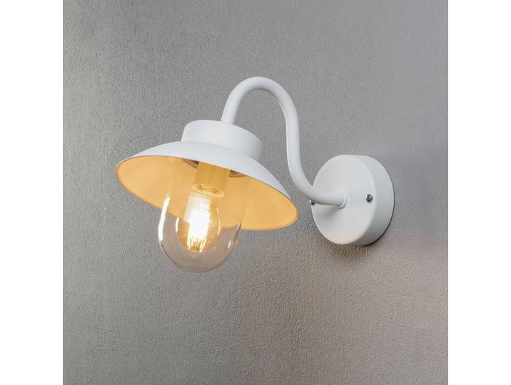 Konstsmide Außenwandleuchte Vega Mini, dimmbar, weiß / opal, Aluminium