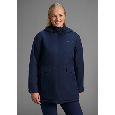 Allwetterjacke MAIER SPORTS "DA-JACKE MTEX EL. LISBON", Damen, Gr. 20, blau (night sky), Obermaterial: 100% Polyester, Jacken, mit mTEX-10.000-Membran, wasserdicht, winddicht, atmungsaktiv