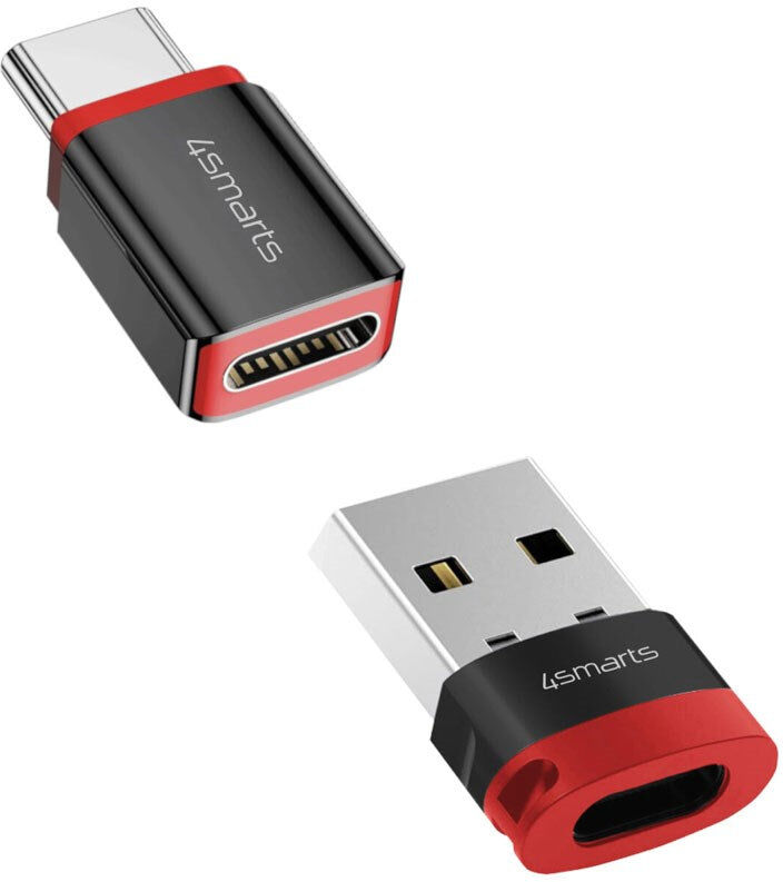 4smarts USB-C til USB-A / USB-C Data Blocker Adapter Sæt - Sort