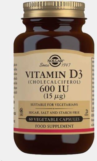 SOLGAR VITAMINA D3 600IU 60 CAPSULAS