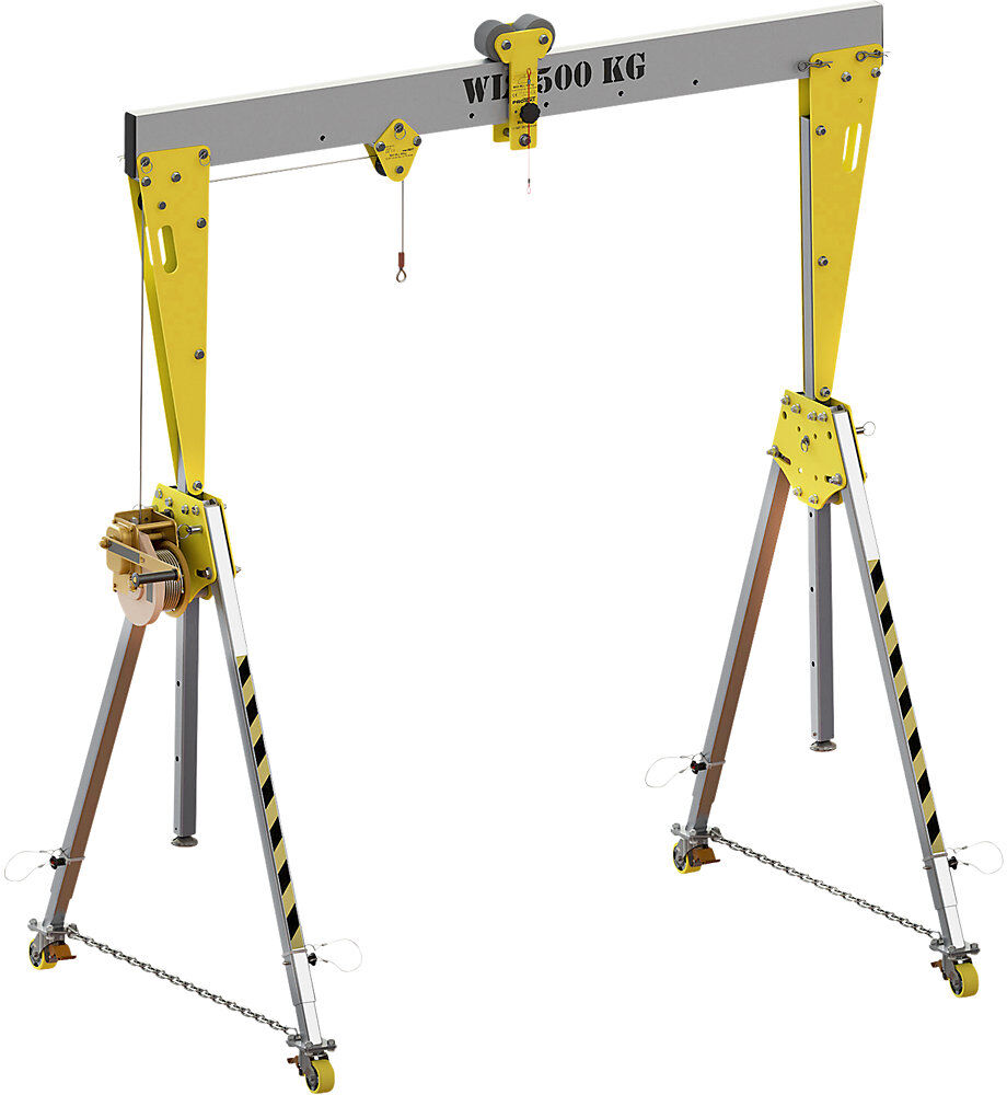 kaiserkraft Aluminium-Portalkran RKPK, Bauhöhe 2099 - 3050 mm, Breite 3000 mm