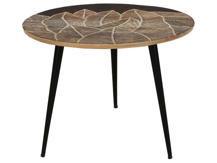 Beistelltisch Schwarz Natur D: 50 cm Decofinder / Farbe: