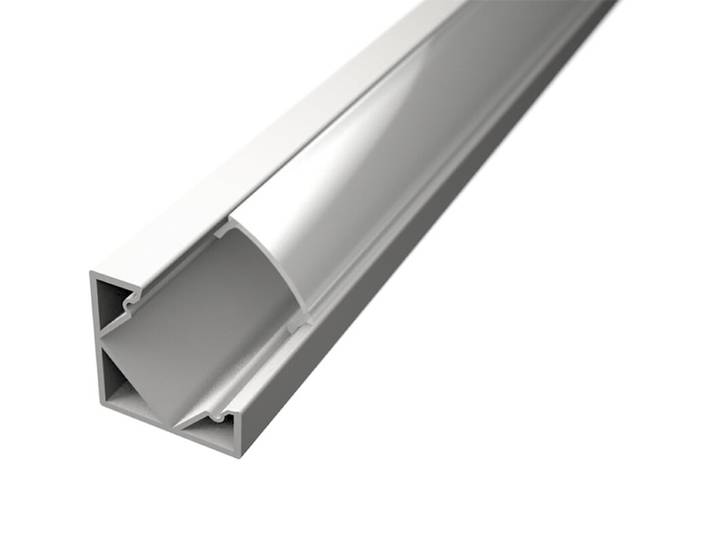 LED Strip Profiel - Velvalux Profi - Wit Aluminium - 1 Meter - 18.5x18.5mm - Hoekprofiel