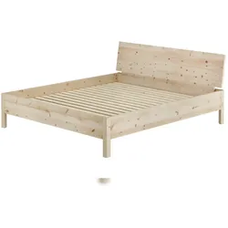 Erst-Holz Massivholzbett Doppelbett metallfrei Zirbe massiv 180x200 mit wählbaren Zubehör V-60.95-18 Rollrost inkl.