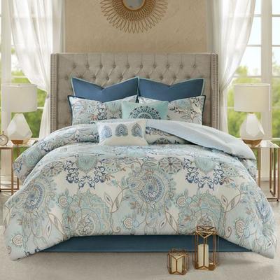 Jla Home/Bed Isla Flora Comforter Bed Set Ivory, King, Ivory