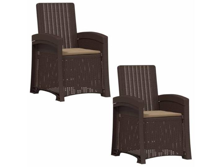 ZQQLVOO Liegesessel Garten Rattan-Optik 2 Stück Braun Taupe Verstellbare Rückenlehne, Wetterbeständig, Polypropylen, Für Terrasse Balkon