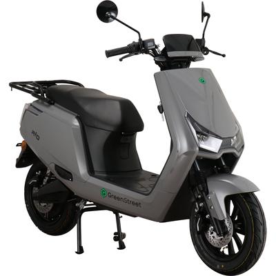 E-Motorroller GREENSTREET "Rio", grau (grau, schwarz), Elektromotorroller, 45 km/h, bis zu 60 km Reichweite, mit USB-Anschluss, B:76cm H:116,5cm L:188cm