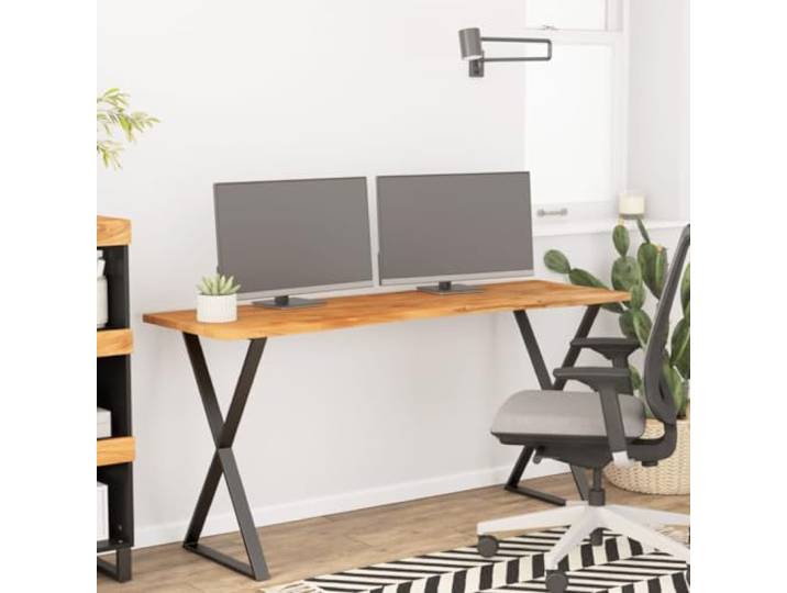 HEFZGDB Massivholz Schreibtischplatte 140x50x2,5 cm Rechteckig aus Akazie für Büro und Esstisch Robuste Tischplatte mit Ergoform Naturmaterial Akazienholz Vielseitige